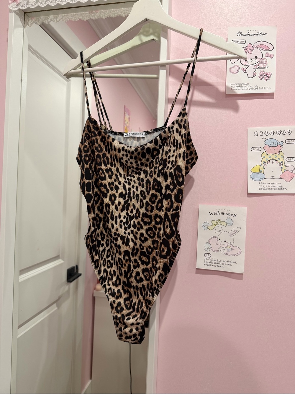 Zara Brown and Black Leopard Print Bodysuit